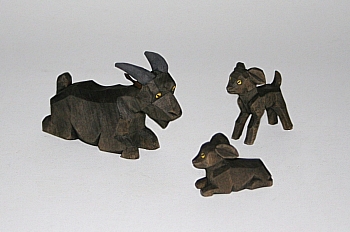 Ziege, schwarz, liegend, 4,5 cm (Typ 1)